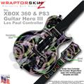 Neon Swoosh on Black WraptorSkinz � Skin fits XBOX 360 & PS3 Guitar Hero III Les Paul Controller (GUITAR NOT INCLUDED)