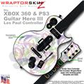 Neon Swoosh on White WraptorSkinz � Skin fits XBOX 360 & PS3 Guitar Hero III Les Paul Controller (GUITAR NOT INCLUDED)