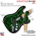 Abstract 01 Green WraptorSkinz � Skin fits Rock Band Stratocaster Guitar for Nintendo Wii, XBOX 360, PS2 & PS3 (GUITAR NOT INCLUDED)