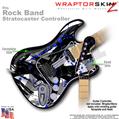 Abstract 02 Blue WraptorSkinz � Skin fits Rock Band Stratocaster Guitar for Nintendo Wii, XBOX 360, PS2 & PS3 (GUITAR NOT INCLUDED)