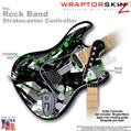 Abstract 02 Green WraptorSkinz � Skin fits Rock Band Stratocaster Guitar for Nintendo Wii, XBOX 360, PS2 & PS3 (GUITAR NOT INCLUDED)