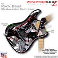 Abstract 02 Red WraptorSkinz � Skin fits Rock Band Stratocaster Guitar for Nintendo Wii, XBOX 360, PS2 & PS3 (GUITAR NOT INCLUDED)