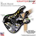 Abstract 02 Yellow WraptorSkinz � Skin fits Rock Band Stratocaster Guitar for Nintendo Wii, XBOX 360, PS2 & PS3 (GUITAR NOT INCLUDED)