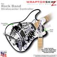 Big Kiss Lips Black on White WraptorSkinz � Skin fits Rock Band Stratocaster Guitar for Nintendo Wii, XBOX 360, PS2 & PS3 (GUITAR NOT INCLUDED)