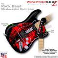 Big Kiss Lips Red on Black WraptorSkinz � Skin fits Rock Band Stratocaster Guitar for Nintendo Wii, XBOX 360, PS2 & PS3 (GUITAR NOT INCLUDED)