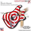 Bullseye Red on White WraptorSkinz � Skin fits Rock Band Stratocaster Guitar for Nintendo Wii, XBOX 360, PS2 & PS3 (GUITAR NOT INCLUDED)