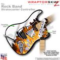 Chrome Drip on Fire WraptorSkinz � Skin fits Rock Band Stratocaster Guitar for Nintendo Wii, XBOX 360, PS2 & PS3 (GUITAR NOT INCLUDED)