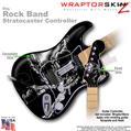 Chrome Skulls on Black WraptorSkinz � Skin fits Rock Band Stratocaster Guitar for Nintendo Wii, XBOX 360, PS2 & PS3 (GUITAR NOT INCLUDED)