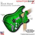 Colorburst Green WraptorSkinz � Skin fits Rock Band Stratocaster Guitar for Nintendo Wii, XBOX 360, PS2 & PS3 (GUITAR NOT INCLUDED)