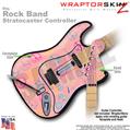 Kearas Peace Signs on Pink WraptorSkinz � Skin fits Rock Band Stratocaster Guitar for Nintendo Wii, XBOX 360, PS2 & PS3 (GUITAR NOT INCLUDED)