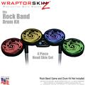 Alecias Swirl 02 Colors Skin by WraptorSkinz� fits Rock Band Drum Set for Nintendo Wii, XBOX 360, PS2 & PS3 (DRUMS NOT INCLUDED)
