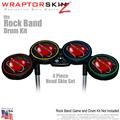 Barbwire Heart Red Skin by WraptorSkinz� fits Rock Band Drum Set for Nintendo Wii, XBOX 360, PS2 & PS3 (DRUMS NOT INCLUDED)