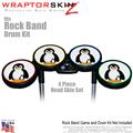 Penguins on White Skin by WraptorSkinz� fits Rock Band Drum Set for Nintendo Wii, XBOX 360, PS2 & PS3 (DRUMS NOT INCLUDED)