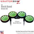 Rising Sun Green Skin by WraptorSkinz� fits Rock Band Drum Set for Nintendo Wii, XBOX 360, PS2 & PS3 (DRUMS NOT INCLUDED)