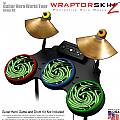 Alecias Swirl 02 Green Skin by WraptorSkinz� fits Guitar Hero 4 World Tour Drum Set for Nintendo Wii, XBOX 360, PS2 & PS3 (DRUMS NOT INCLUDED)