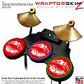 Big Kiss Lips White on Red Skin by WraptorSkinz� fits Guitar Hero 4 World Tour Drum Set for Nintendo Wii, XBOX 360, PS2 & PS3 (DRUMS NOT INCLUDED)