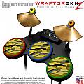 Camouflage Yellow Skin by WraptorSkinz� fits Guitar Hero 4 World Tour Drum Set for Nintendo Wii, XBOX 360, PS2 & PS3 (DRUMS NOT INCLUDED)