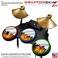Chrome Drip on Fire Skin by WraptorSkinz� fits Guitar Hero 4 World Tour Drum Set for Nintendo Wii, XBOX 360, PS2 & PS3 (DRUMS NOT INCLUDED)