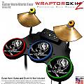 Chrome Skull on Black Skin by WraptorSkinz� fits Guitar Hero 4 World Tour Drum Set for Nintendo Wii, XBOX 360, PS2 & PS3 (DRUMS NOT INCLUDED)