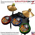 Chrome Skull on Fire Skin by WraptorSkinz� fits Guitar Hero 4 World Tour Drum Set for Nintendo Wii, XBOX 360, PS2 & PS3 (DRUMS NOT INCLUDED)