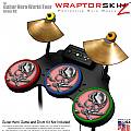 Chrome Skull on Pink Skin by WraptorSkinz� fits Guitar Hero 4 World Tour Drum Set for Nintendo Wii, XBOX 360, PS2 & PS3 (DRUMS NOT INCLUDED)