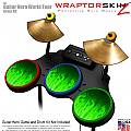 Fire Green Skin by WraptorSkinz� fits Guitar Hero 4 World Tour Drum Set for Nintendo Wii, XBOX 360, PS2 & PS3 (DRUMS NOT INCLUDED)