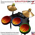 Fire on Black Skin by WraptorSkinz� fits Guitar Hero 4 World Tour Drum Set for Nintendo Wii, XBOX 360, PS2 & PS3 (DRUMS NOT INCLUDED)