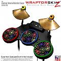 Kearas Flowers on Black Skin by WraptorSkinz� fits Guitar Hero 4 World Tour Drum Set for Nintendo Wii, XBOX 360, PS2 & PS3 (DRUMS NOT INCLUDED)
