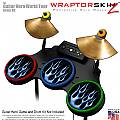 Metal Flames Blue Skin by WraptorSkinz� fits Guitar Hero 4 World Tour Drum Set for Nintendo Wii, XBOX 360, PS2 & PS3 (DRUMS NOT INCLUDED)