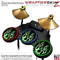Metal Flames Green Skin by WraptorSkinz� fits Guitar Hero 4 World Tour Drum Set for Nintendo Wii, XBOX 360, PS2 & PS3 (DRUMS NOT INCLUDED)