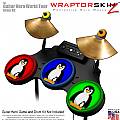 Penguins on Colors Skin by WraptorSkinz� fits Guitar Hero 4 World Tour Drum Set for Nintendo Wii, XBOX 360, PS2 & PS3 (DRUMS NOT INCLUDED)