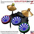 Rising Sun Blue Skin by WraptorSkinz� fits Guitar Hero 4 World Tour Drum Set for Nintendo Wii, XBOX 360, PS2 & PS3 (DRUMS NOT INCLUDED)