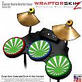 Rising Sun Green Skin by WraptorSkinz� fits Guitar Hero 4 World Tour Drum Set for Nintendo Wii, XBOX 360, PS2 & PS3 (DRUMS NOT INCLUDED)