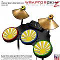 Rising Sun Yellow Skin by WraptorSkinz� fits Guitar Hero 4 World Tour Drum Set for Nintendo Wii, XBOX 360, PS2 & PS3 (DRUMS NOT INCLUDED)