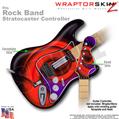 Alecias Swirl 01 Red WraptorSkinz � Skin fits Rock Band Stratocaster Guitar for Nintendo Wii, XBOX 360, PS2 & PS3 (GUITAR NOT INCLUDED)