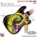 Alecias Swirl 01 Yellow WraptorSkinz � Skin fits Rock Band Stratocaster Guitar for Nintendo Wii, XBOX 360, PS2 & PS3 (GUITAR NOT INCLUDED)