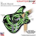 Alecias Swirl 02 Green WraptorSkinz � Skin fits Rock Band Stratocaster Guitar for Nintendo Wii, XBOX 360, PS2 & PS3 (GUITAR NOT INCLUDED)