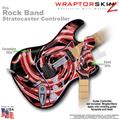 Alecias Swirl 02 Red WraptorSkinz � Skin fits Rock Band Stratocaster Guitar for Nintendo Wii, XBOX 360, PS2 & PS3 (GUITAR NOT INCLUDED)