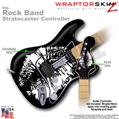 Big Kiss Lips White on Black WraptorSkinz � Skin fits Rock Band Stratocaster Guitar for Nintendo Wii, XBOX 360, PS2 & PS3 (GUITAR NOT INCLUDED)
