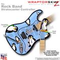 Penguins on Blue WraptorSkinz � Skin fits Rock Band Stratocaster Guitar for Nintendo Wii, XBOX 360, PS2 & PS3 (GUITAR NOT INCLUDED)