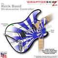 Rising Sun Blue WraptorSkinz � Skin fits Rock Band Stratocaster Guitar for Nintendo Wii, XBOX 360, PS2 & PS3 (GUITAR NOT INCLUDED)
