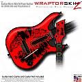 Big Kiss Lips Black on Red  Skin fits Guitar Hero 5 - World Tour - Band Hero Guitar for XBOX 360 and PS3