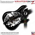 Big Kiss Lips White on Black  Skin fits Guitar Hero 5 - World Tour - Band Hero Guitar for XBOX 360 and PS3