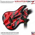 Camouflage Red  Skin fits Guitar Hero 5 - World Tour - Band Hero Guitar for XBOX 360 and PS3