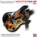 Chrome Skulls on Fire  Skin fits Guitar Hero 5 - World Tour - Band Hero Guitar for XBOX 360 and PS3