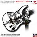 Chrome Skulls on White  Skin fits Guitar Hero 5 - World Tour - Band Hero Guitar for XBOX 360 and PS3
