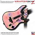 Kearas Flowers on Pink  Skin fits Guitar Hero 5 - World Tour - Band Hero Guitar for XBOX 360 and PS3