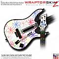 Kearas Flowers on White  Skin fits Guitar Hero 5 - World Tour - Band Hero Guitar for XBOX 360 and PS3
