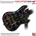 Kearas Peace Signs on Black  Skin fits Guitar Hero 5 - World Tour - Band Hero Guitar for XBOX 360 and PS3