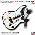Kearas Peace Signs on White  Skin fits Guitar Hero 5 - World Tour - Band Hero Guitar for XBOX 360 and PS3